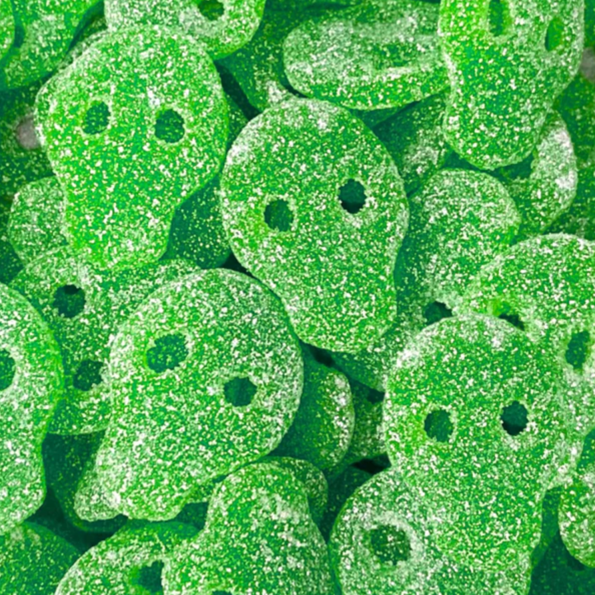 Calaveras Ácidas de Manzana (Sin Gluten) (Sin Gelatina)